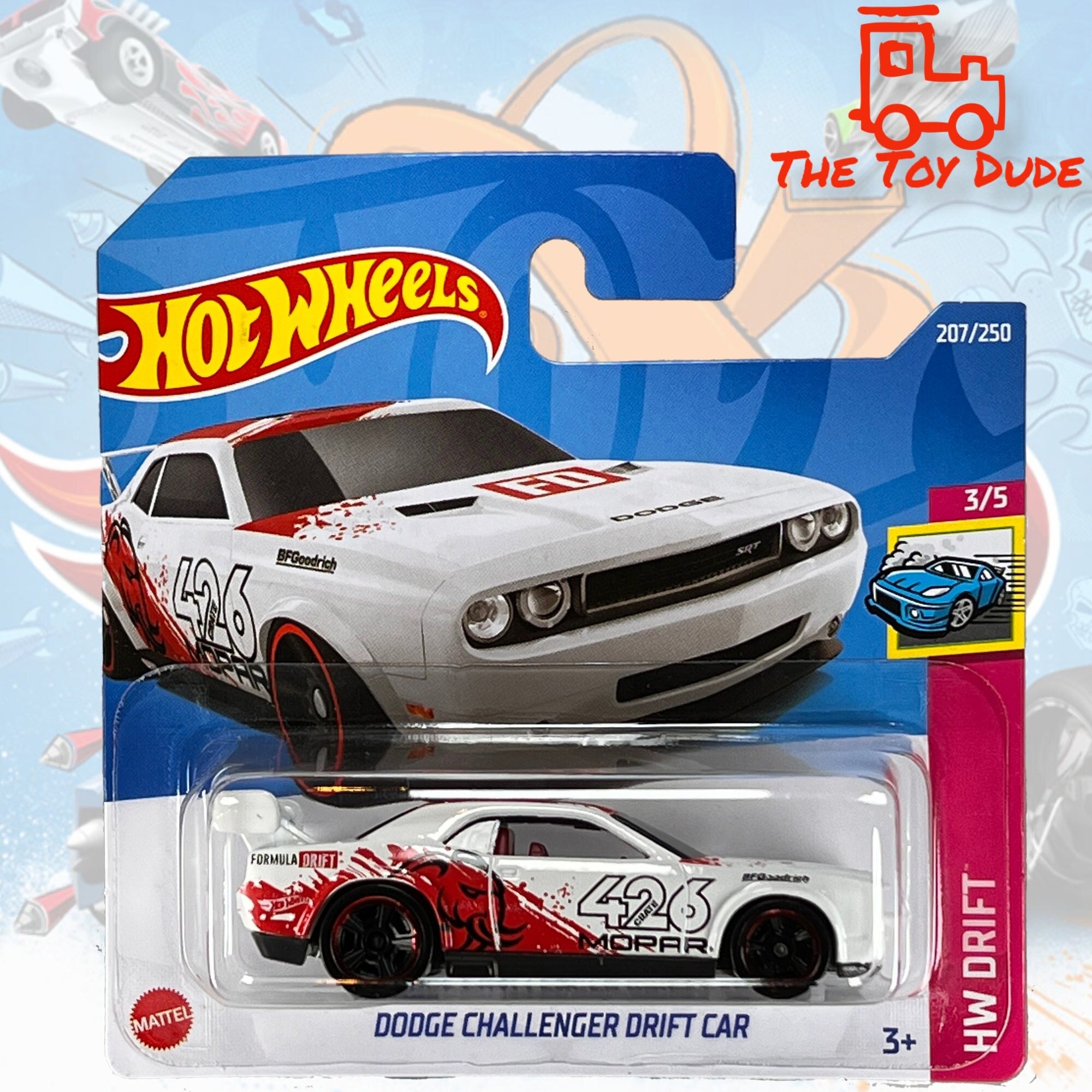  Hot Wheels 2022 - Dodge Challenger Drift Car - HW Drift 3/5  [White] 207/250 : Toys & Games