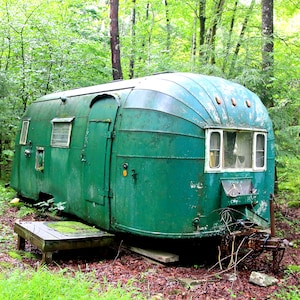 Old Vintage 1953 Airstream camper, Flying Cloud, Catskill Mountains, trailer, country decor, camping, photographs, photos, photography