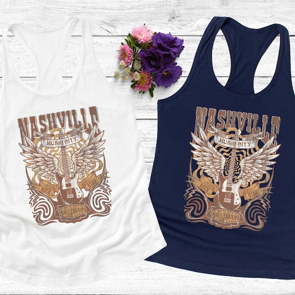 Nashville Tank Top | Western Tee | Country Music | Country Fringe Tank Top | Country Concert Outfit | Country Concert Shirt | Rocker Tank