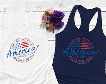 4th of July Tank Top | Land Of The Free, American Flag