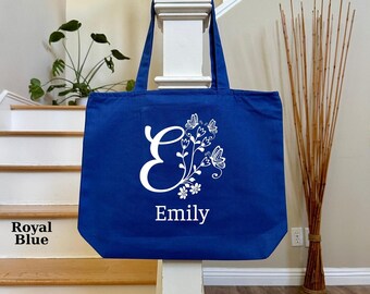 Custom Tote Bags | Canvas Bag | Personalized Zipper Tote Bag | Bachelorette Gift | Bridesmaid Totes | Kids Name Tote Bag | Gift For Her