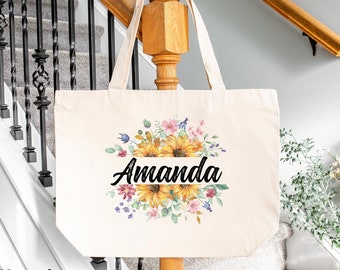 Personalized Canvas Tote Bag | Bridesmaid, Teacher Gift