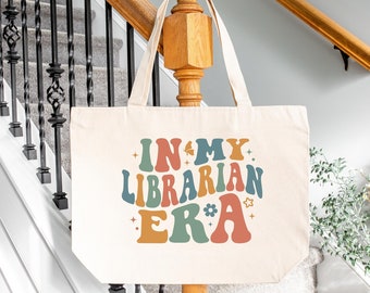 Librarian Era Cotton Canvas Tote Bag: Book Lover Gift