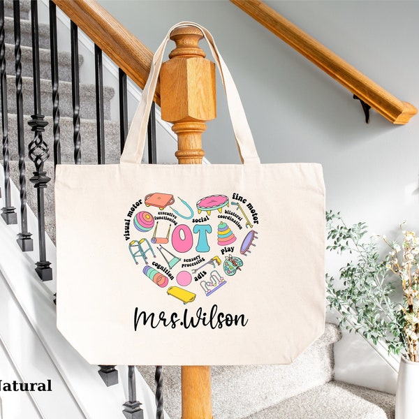 Ot Bag | Mental Health Matter | Custom Name Occupational Therapist Gift | Personalized Occupational Therapy Tote Bag | Canvas Tote Bag