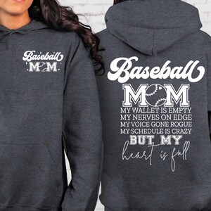 Baseball Mom My Wallet is Empty, Funny Baseball Sweatshirt for Sports Moms, Game Day Crewneck, Baseball Team Sweater