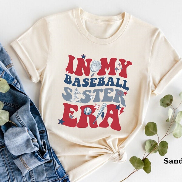 In My Baseball Sister Era T-Shirt, Sister Era Baseball Tee, Family Match Tee, Family Baseball Players Matching Shirt, Supportive Sibling Tee