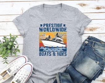 Prestige Worldwide Boats & Hoes Graphic Tee - Funny Cruise Shirt