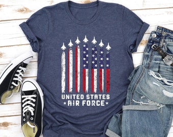 Air Force T-Shirt: USA Flag, Patriotic Gift