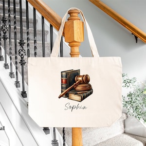 Custom Professional Lawyer Large Tote Bag, Canvas Work Bag with Ample Space for Files, Unique Graduation Gift for Aspiring Lawyers