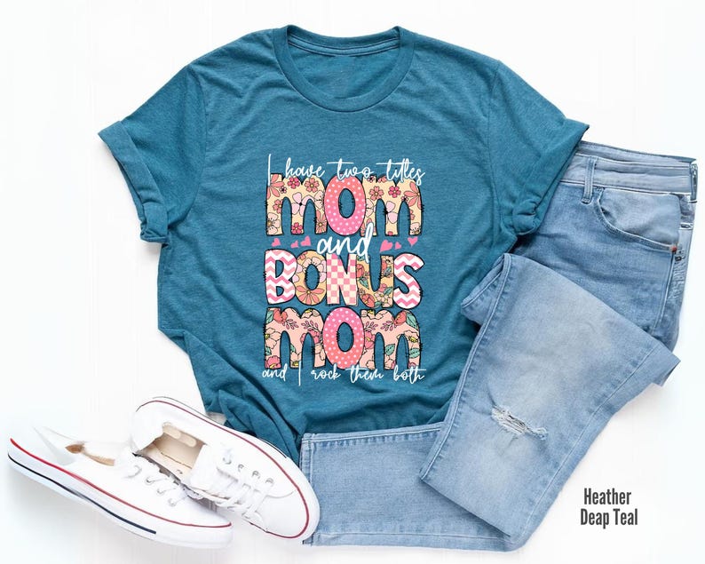 a t - shirt with the words mom and bones mom on it