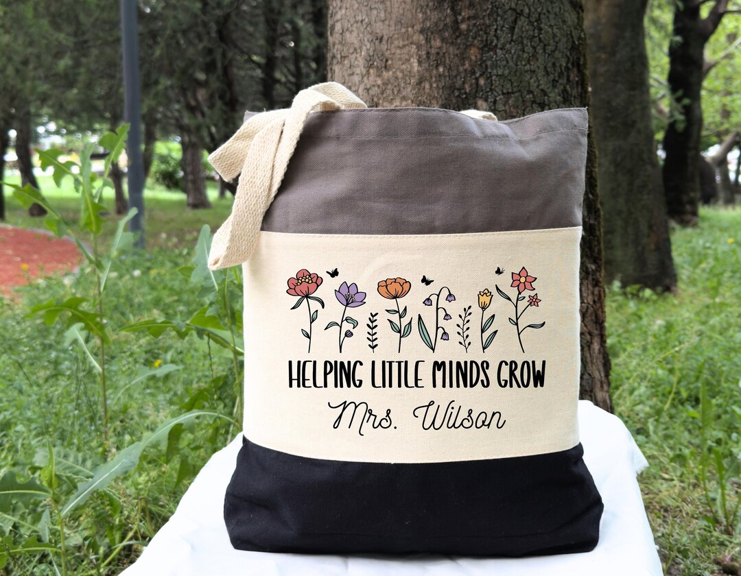 Personalized Teacher Tote Bag | Teacher Name Bag | Custom Teacher Gift ...