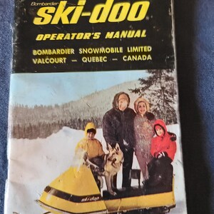 Manual de instrucciones antiguo y raro de la moto de nieve Bombardier de los años 60, en inglés y francés. imagen 1