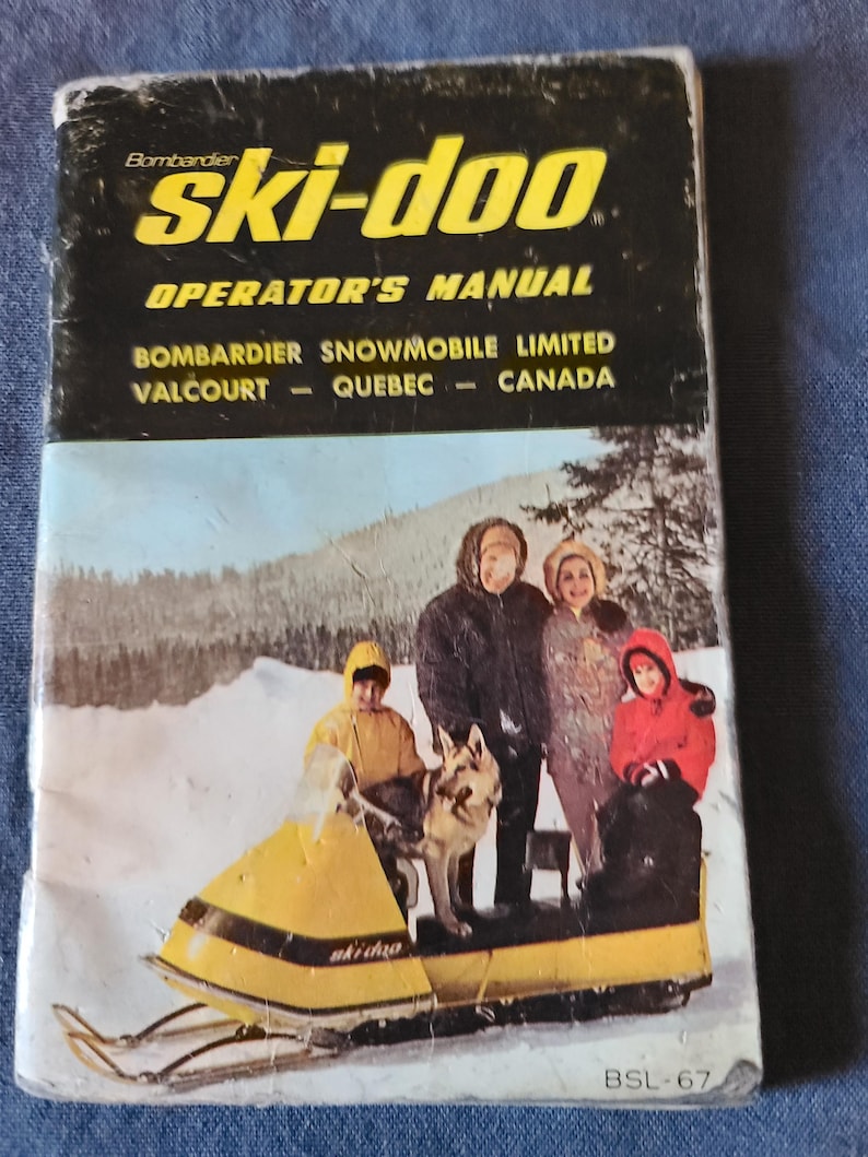 Manual de instrucciones antiguo y raro de la moto de nieve Bombardier de los años 60, en inglés y francés. imagen 1