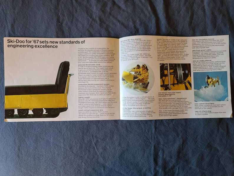 Vintage 1967 Bombardier Limited Ski-Doo Light Footed Snowmobile Brochure image 5