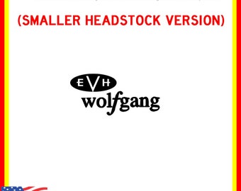 EVH Wolfgang Guitar Headstock Vinyl Cut Decal Sticker logo For Replacement Or Restoration Projects Luthier Supplies.