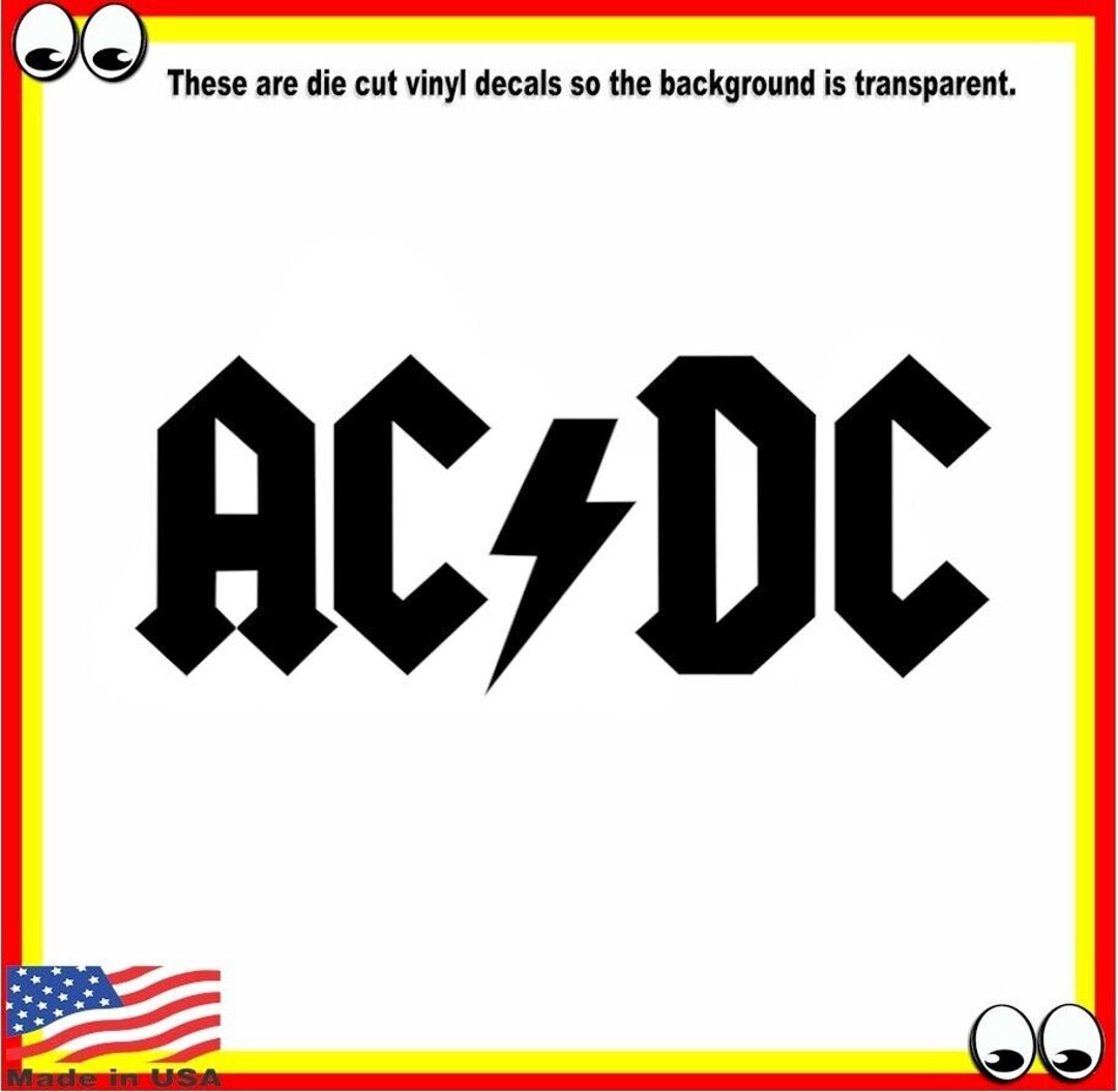 AC DC Vinyl Cut Decal Sticker Logo Ac Dc - Etsy