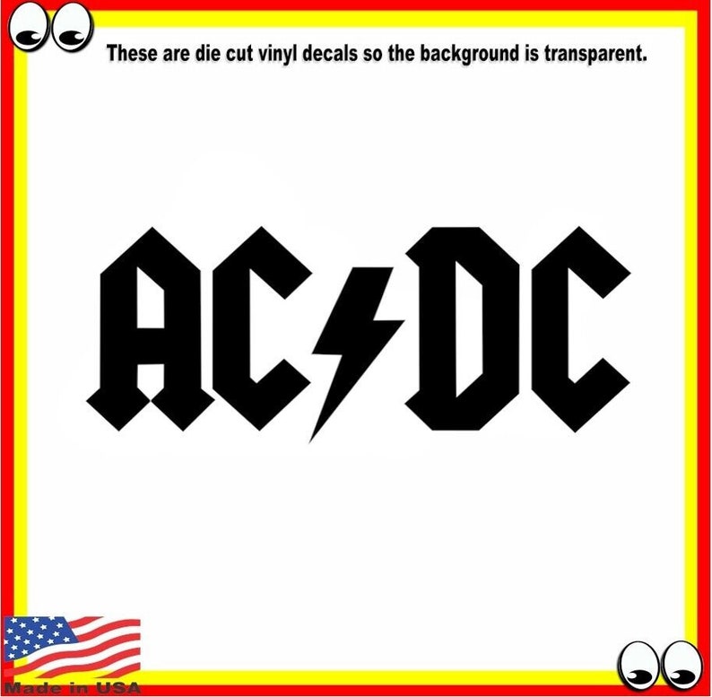 AC DC Vinyl Cut Decal Sticker Logo Ac Dc - Etsy Australia