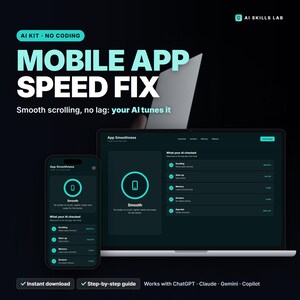 Flutter App Speed Kit - Make Your AI-Built Mobile App Smooth, Lag-Free  Smaller, Expert Guide Files Your AI Follows | iOS & Android