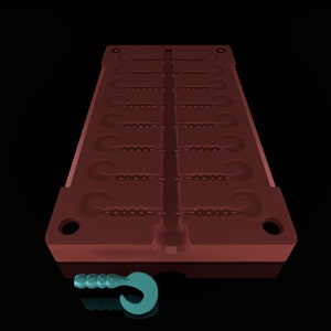 Stl Bait Curly Tail Mold for 3d Printer, Fishing Bait Stl Mold, Digital Fishing Lure Stl Mould, Make Your Fishing Bait On Your Home
