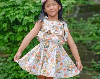 Aspen Bundle - Cartamodello PDF per cucito per bambina/bambina: vestito, tutina e pagliaccetto, taglie 1-14 anni / Pacchetto 3 in 1 con volant / Download immediato