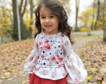 Tulip Blouse Pdf Sewing Pattern / Children pattern / Size 1-14Y