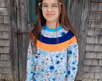Cartamodello PDF per top e vestito raglan Cedar per bambini / Modello per camicia e vestito taglie 1-14 anni / Download immediato