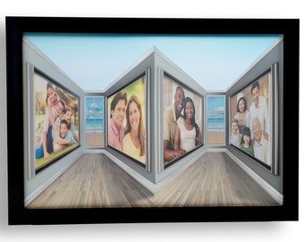 Cadre photo 3D Vizilu (12 x 18 po.) - Affichage photo immersif, illusion de perspective inversée, oeuvre d'art murale parfaite, cadeau fantaisie