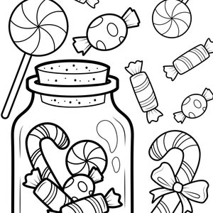 Christmas Candy - Printable coloring page