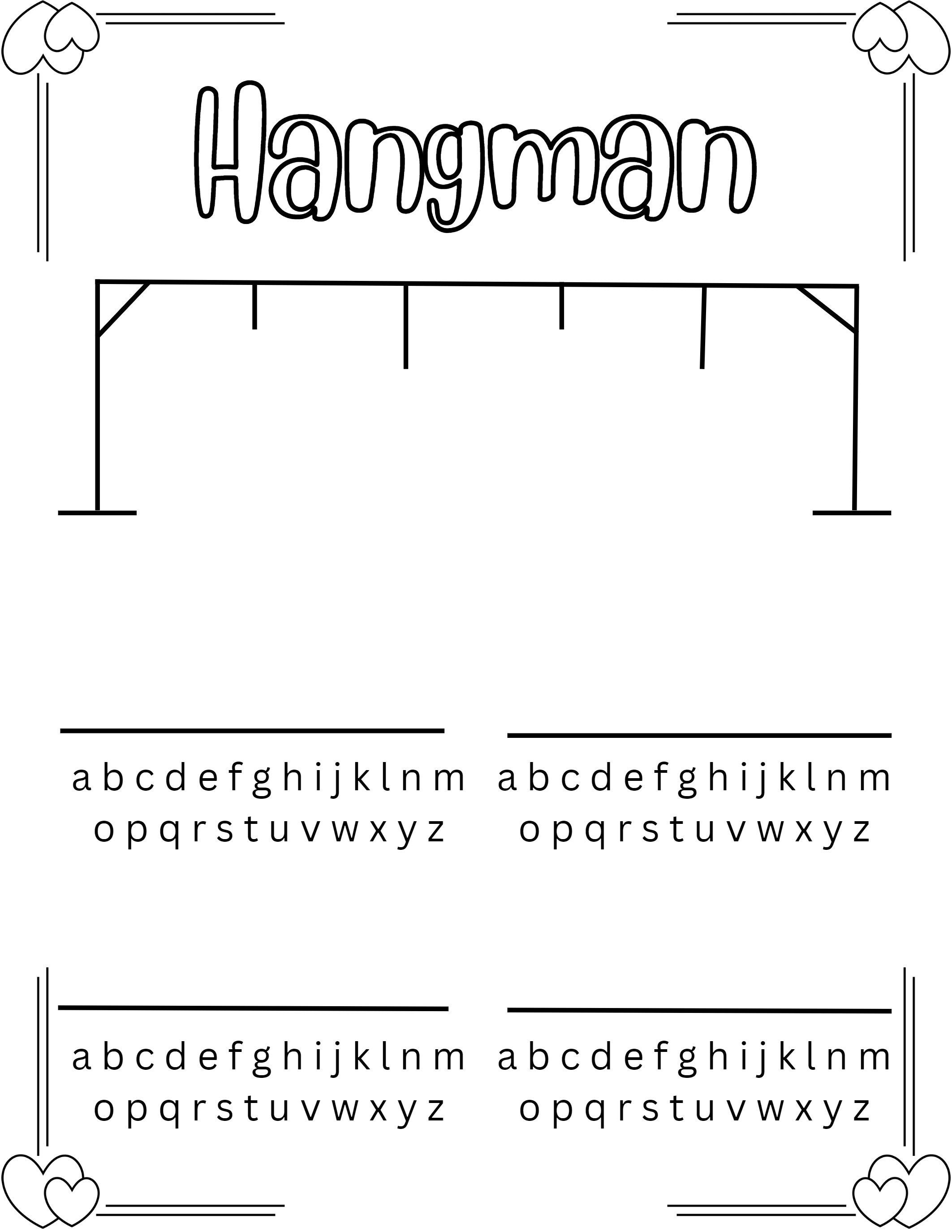 Hangman Game: 50 Pages 8.5 X 11 (Paperback)