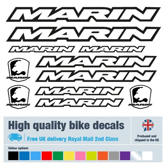 Marin Bike Decals Labels Stickers in Vinyl With Free Bike