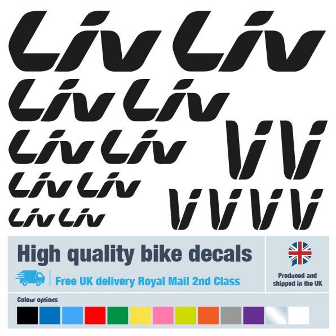 Liv Bike Decals / Labels / Stickers in Vinyl, With Free Bike Protection