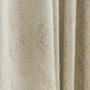 Luxury Chenille Blackout Curtains: Gold Jacquard Drapes For Living Room
