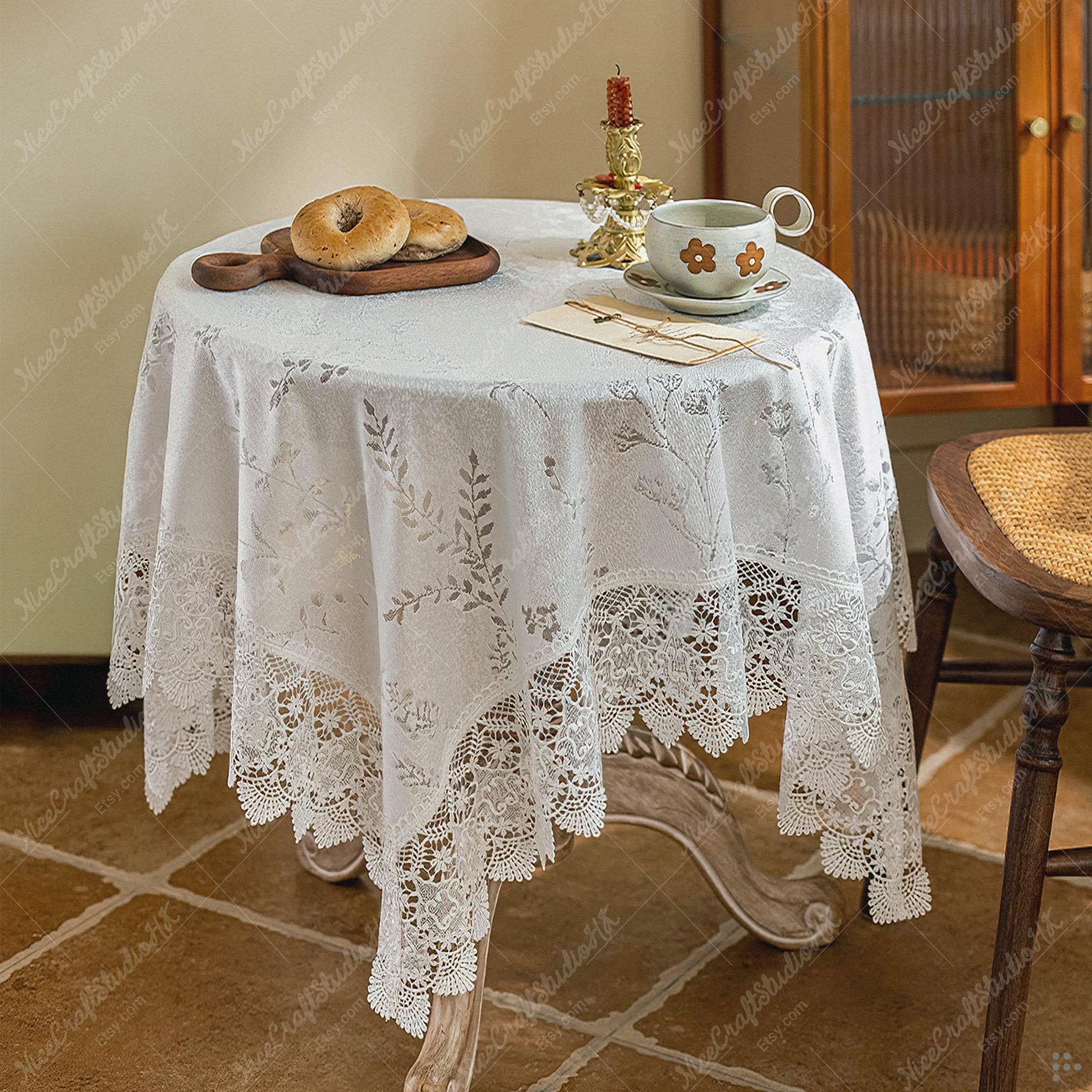 Quaker lace tablecloth - Etsy 日本