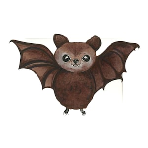 Digital Download Hand gezeichnete Fledermaus Grafik Download PNG Süß Baby Tier Einladung Tshirt Original Kunst Aquarell