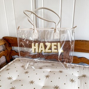 Benutzerdefinierte Schatten Schrift Klar Strandtasche Hologramm Kreuzfahrt Tropisch Pool Tasche Passend Brautjungfer Geschenk Sommer Mexiko Reise Vegas Urlaub am Pool