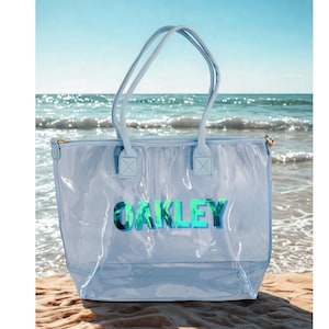 Benutzerdefinierte Schatten Schrift Klar Strandtasche Hologramm Kreuzfahrt Tropisch Pool Tasche Passend Brautjungfer Geschenk Sommer Mexiko Reise Vegas Urlaub am Pool