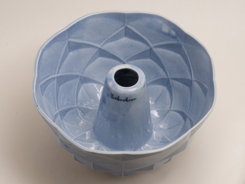 Bundt Cake Pan Eliska Light Blue Porcelain Baking Pan image 4