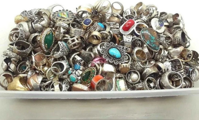 Wholesale Lot Multi Gemstone Mixed Rings Wholesale Lot, 925 Sterling Silver  Rings Handmade Jewelry Ring Express Shipping Bulk Ring. 