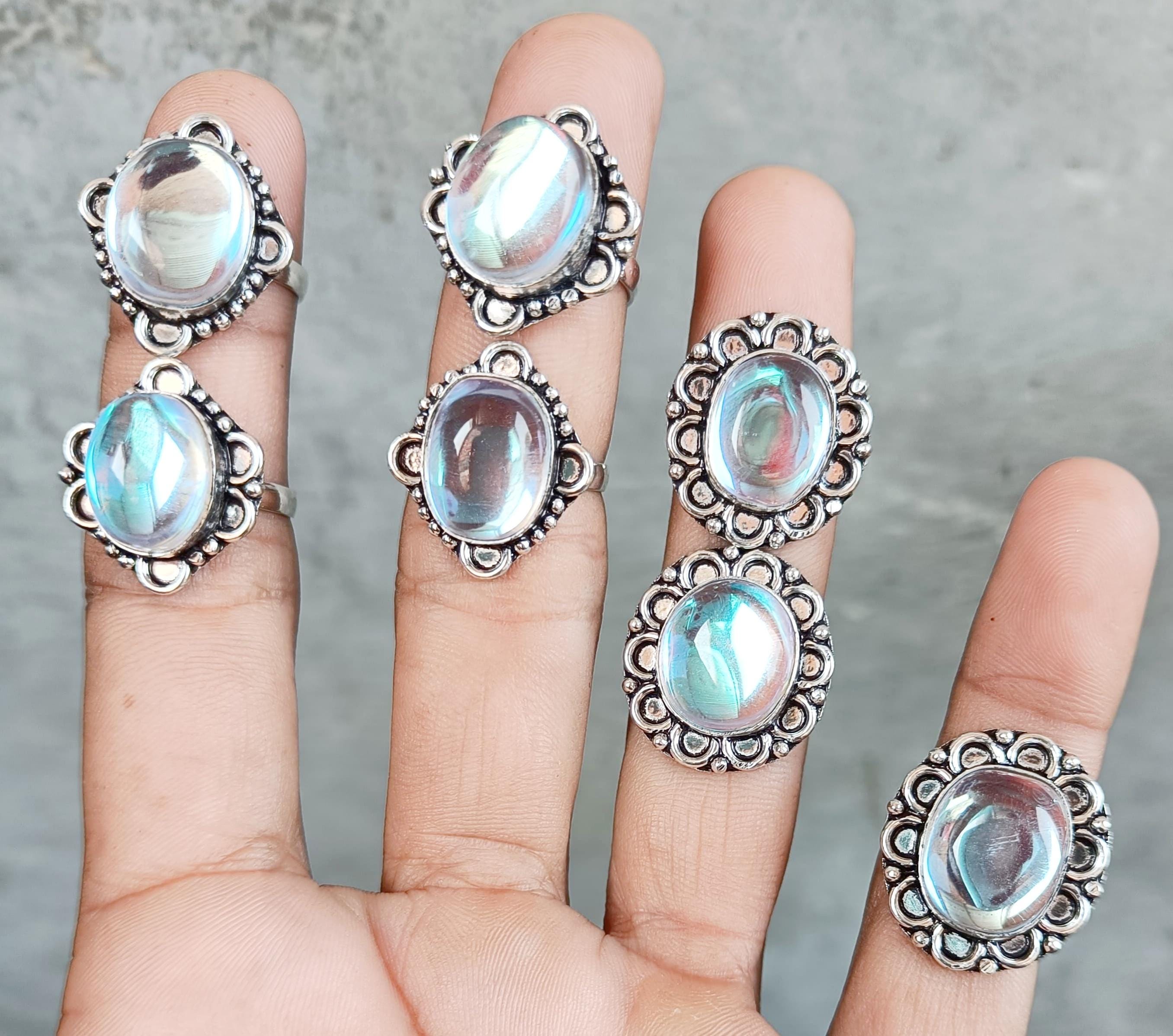 Lotto di anelli fatti a mano di design Labradorite e pietre preziose