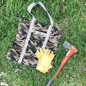 Firewood Carrier, Log Carrier, Wood Carrier Bag, Fireplace Wood Bag, Log Carrier Bag, Personalized Firewood Log Carrier, Wood Bag