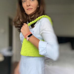 Neon Crochet Bag, Fashionable Handbags, Knitted Bag, Designer Bag, Luxury Bag, Women&#39;s Bag, Gift for Her, Chiristmas Gift for Her