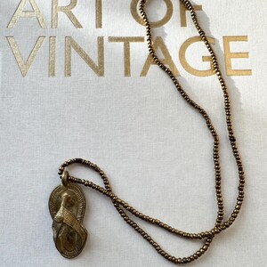 Vintage Brass Sandal Pendant Necklace Handmade in Ghana