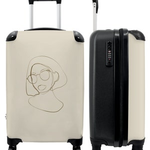 Koffer - handbagage - portret - pastel - vrouw - design