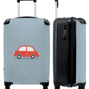Koffer - handbagage - kinderkoffer - auto - voertuigen - rood - design - kids