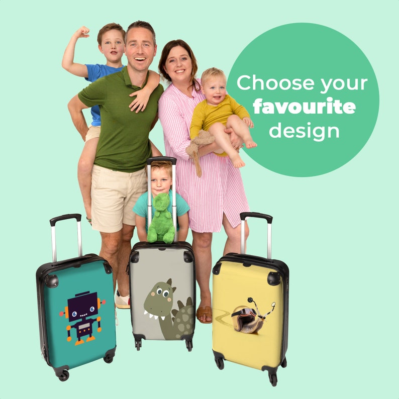 Koffer Kabinengepäck Kinderkoffer Dinosaurier grün Kinder Junge Design Bild 5
