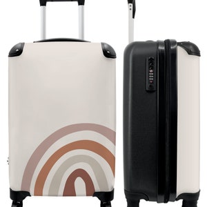 Koffer - handbagage - kinderkoffer - regenboog - terracotta - design - minimalisme - kids