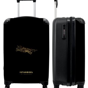 Koffer - handbagage - istanbul - stadsplattegrond - landkaarten - goud - landkaart