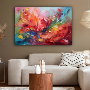Abstract Canvas Wall Art – Colorful Oil Painting, Ready to Hang