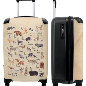 Koffer - handbagage - kinderkoffer - alfabet - kinderen - dieren - retro