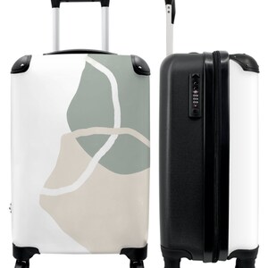 Koffer - handbagage - abstract - beige - groen - art